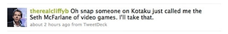 Illustration for article titled According To Some Kotaku Reader, Gaming's Seth MacFarlane Is...